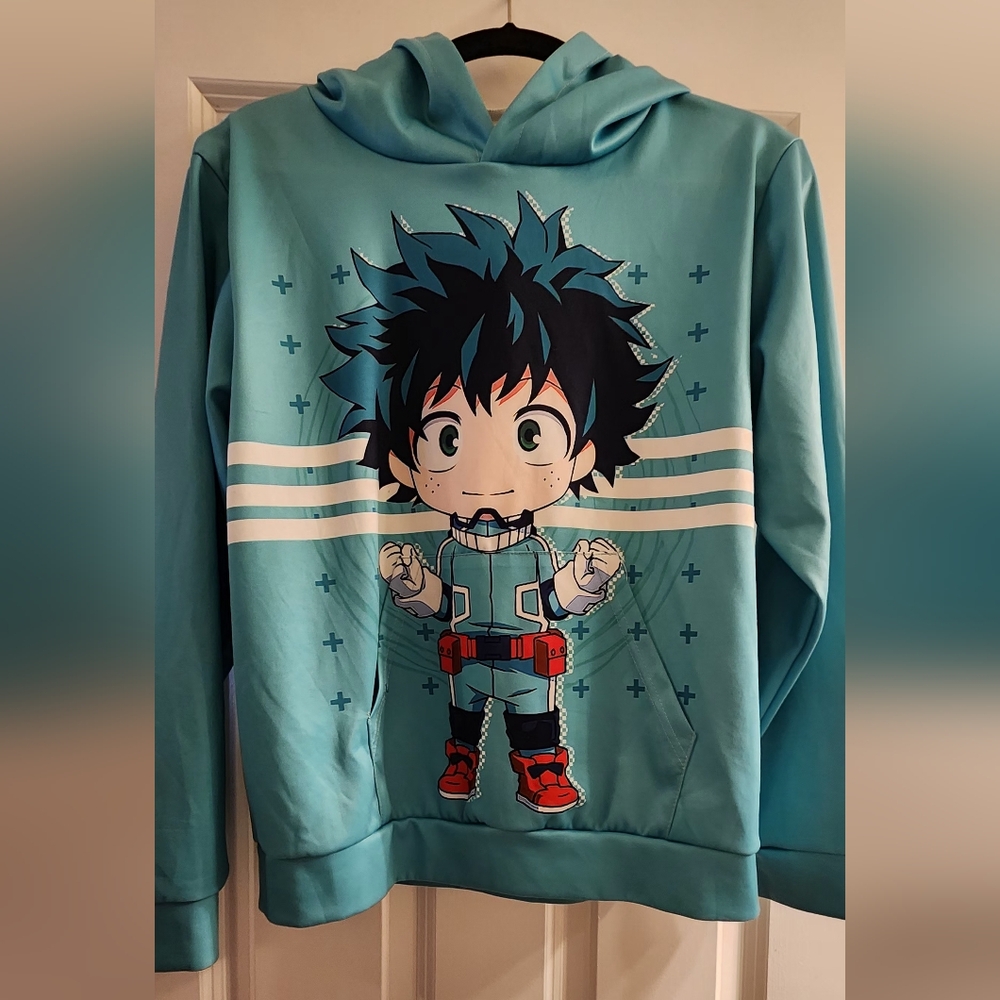 Anime Character Blue Hoodie My Hero Acadamia